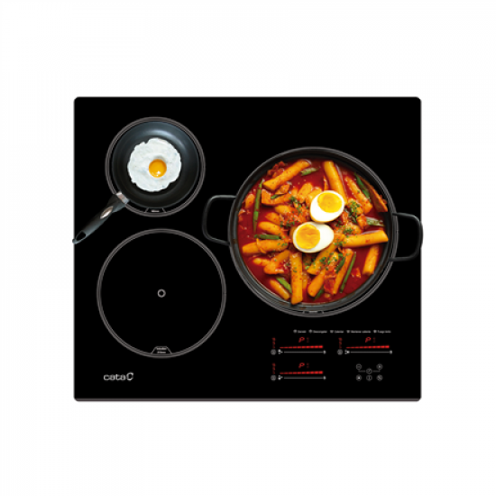 CATA Hob | INSB 6028 BK | Induction | Number of burners/cooking zones 3 | Slider Touch | Timer | Black
