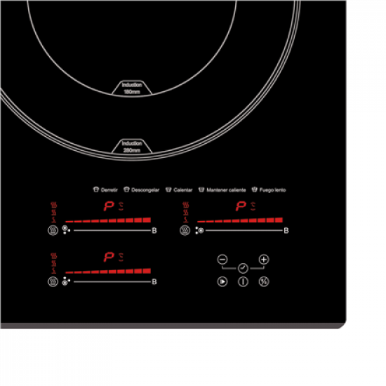 CATA Hob | INSB 6028 BK | Induction | Number of burners/cooking zones 3 | Slider Touch | Timer | Black