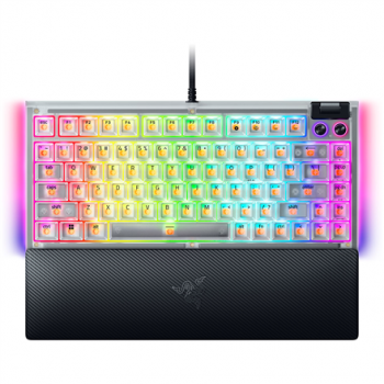 Razer Hot-swappable Mechanical Gaming Keyboard | BlackWidow V4 75% | Gaming Keyboard | Wired | US | Phantom White Edition | USB Type-C | Razer Mechanical Switches (Tactile)