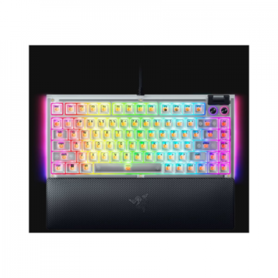 Razer Hot-swappable Mechanical Gaming Keyboard | BlackWidow V4 75% | Gaming Keyboard | Wired | US | Phantom White Edition | USB Type-C | Razer Mechanical Switches (Tactile)