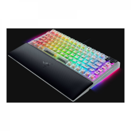 Razer Hot-swappable Mechanical Gaming Keyboard | BlackWidow V4 75% | Gaming Keyboard | Wired | US | Phantom White Edition | USB Type-C | Razer Mechanical Switches (Tactile)