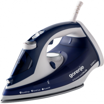 Gorenje | SIH2200BLC | Steam Iron | 2200 W | Water tank capacity 280 ml | Continuous steam 30 g/min | Steam boost performance 90 g/min | Blue/White