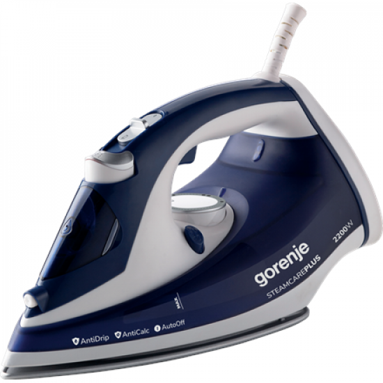 Gorenje | SIH2200BLC | Steam Iron | 2200 W | Water tank capacity 280 ml | Continuous steam 30 g/min | Steam boost performance 90 g/min | Blue/White