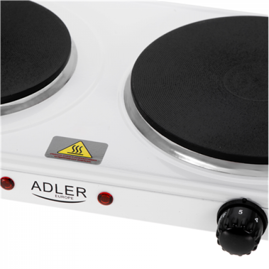 Adler Hot Plate | AD 6520 | Number of burners/cooking zones 2 | White | Electric