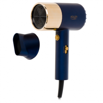 Adler Hair dryer | AD 2280 | 1800 W | Number of temperature settings 3 | Blue/Gold