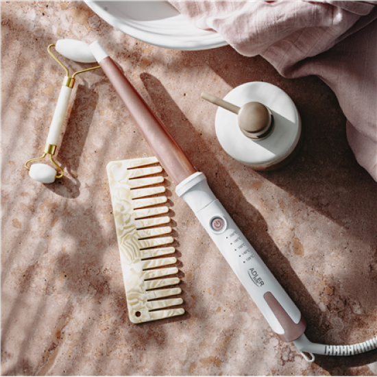 Adler Conical curling iron | AD 2119 | Barrel diameter 12-25 mm | Temperature (min) 120 °C | Temperature (max) 200 °C | Number of heating levels 5 | 45 W | White/Pink