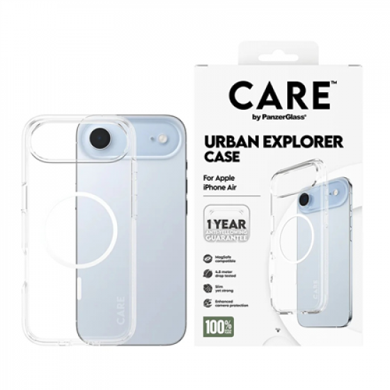 PanzerGlass Back cover | Apple | iPhone Air | Recycled plastic | Transparent | Urban Explorer w. White MagSafe
