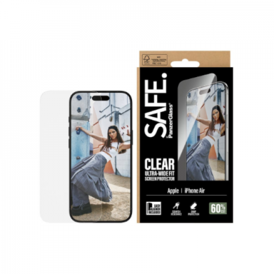 PanzerGlass Screen protector | Apple | iPhone Air | Glass | Transparent | Ultra-Wide Fit w. EasyAligner