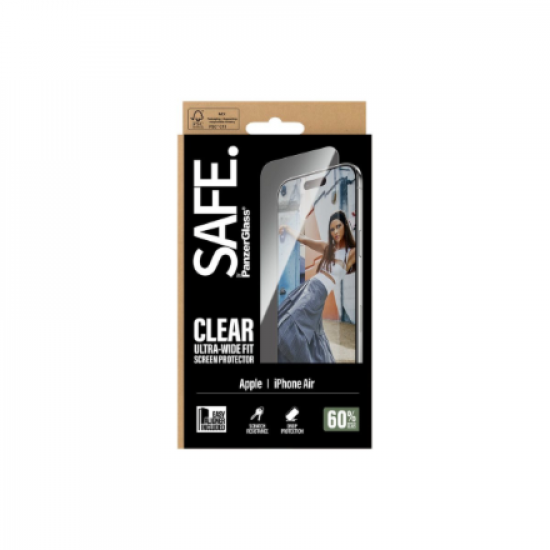 PanzerGlass Screen protector | Apple | iPhone Air | Glass | Transparent | Ultra-Wide Fit w. EasyAligner