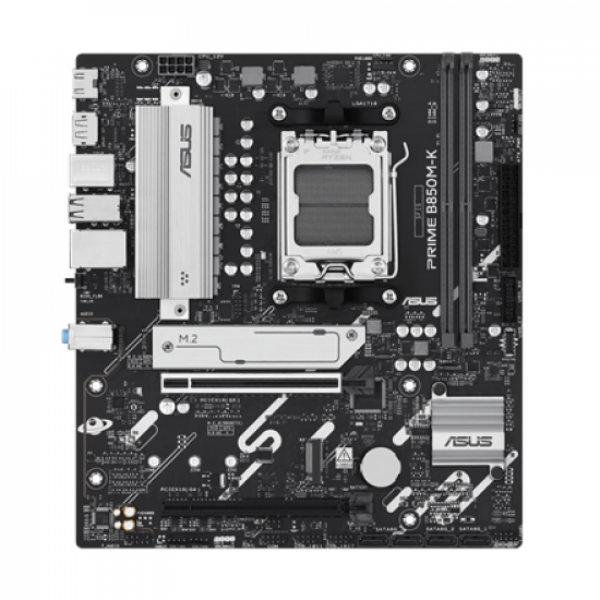 Asus PRIME B850M-K | Processor family AMD | Processor socket AM5 | DDR5 | Supported hard disk drive interfaces SATA, M.2 | Number of SATA connectors 4