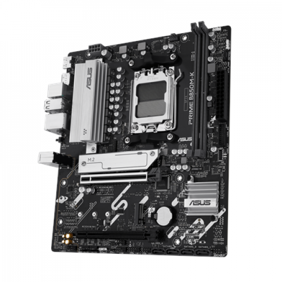 Asus PRIME B850M-K | Processor family AMD | Processor socket AM5 | DDR5 | Supported hard disk drive interfaces SATA, M.2 | Number of SATA connectors 4