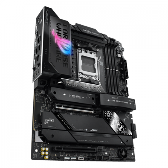 Asus ROG STRIX X870E-E GAMING WIFI | Processor family AMD | Processor socket AM5 | DDR5 | Supported hard disk drive interfaces SATA, M.2 | Number of SATA connectors 4