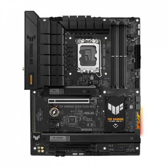 Asus TUF GAMING B760-PLUS WIFI | Processor family Intel | Processor socket LGA1700 | Supported hard disk drive interfaces SATA, M.2 | Number of SATA connectors 4