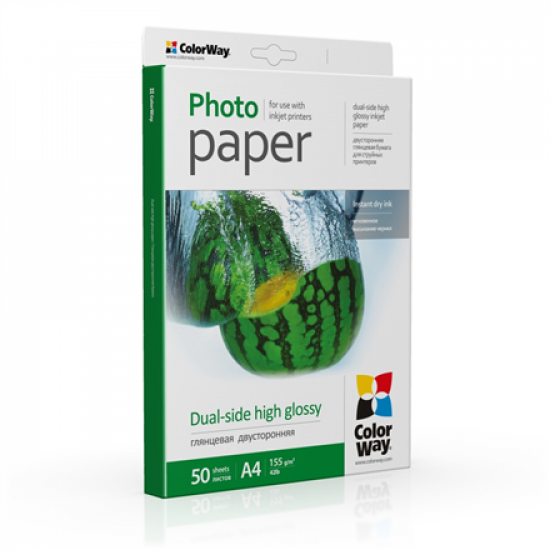 ColorWay Photo Paper, 50 sheets | 155 g/m² | A4 | Dual-side High Glossy