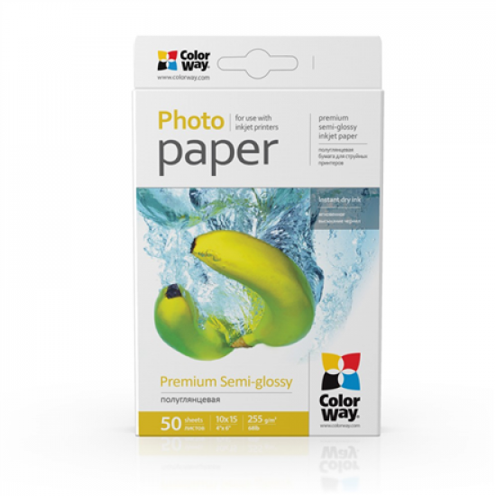 ColorWay Photo Paper, 50 sheets | 255 g/m² | 10x15 | Premium Semi-Glossy