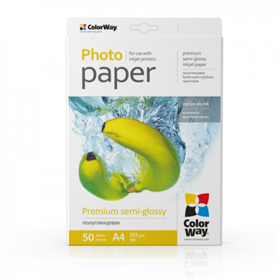 ColorWay Photo Paper, 50 sheets | 255 g/m² | A4 | Premium Semi-Glossy
