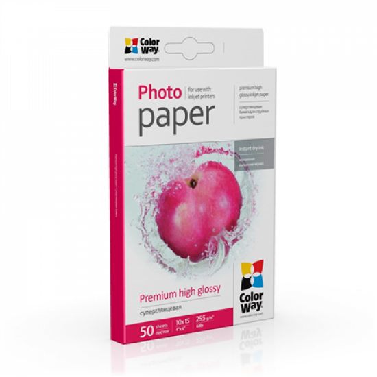 ColorWay Photo Paper, 50 sheets | 255 g/m² | 10x15 | Premium High Glossy