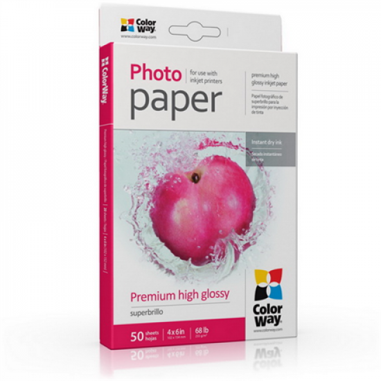 ColorWay Photo Paper, 50 sheets | 255 g/m² | 10x15 | Premium High Glossy