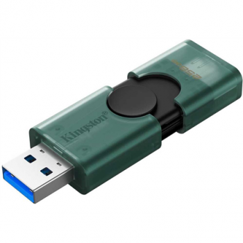 Kingston USB Flash Drive | DataTraveler Duo | 256 GB | USB Type-A and USB Type-C | Black/Green
