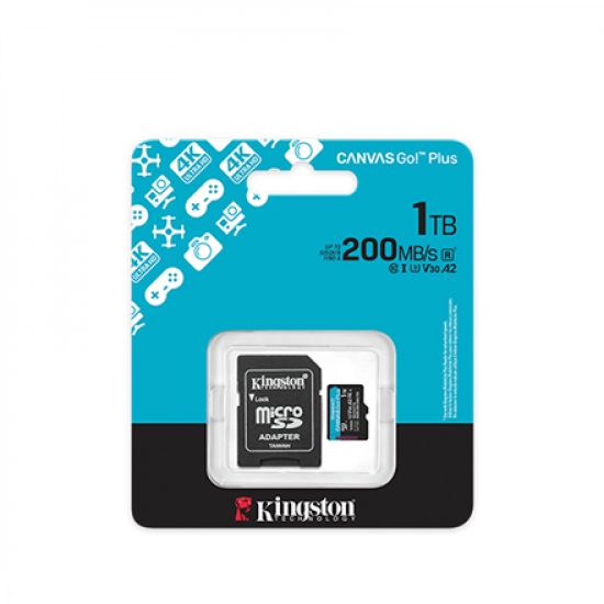 Kingston Memory card | Canvas Go! Plus | 1000 GB | microSD | Flash memory class Class 10, UHS-I, U3, V30, A2