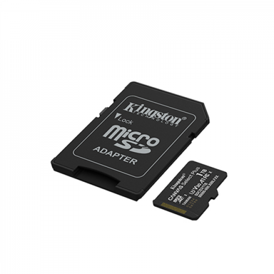 Kingston Memory card | Canvas Select Plus | 1000 GB | microSD | Flash memory class Class 10, UHS-I, U1/U3, video class 10/30, A1