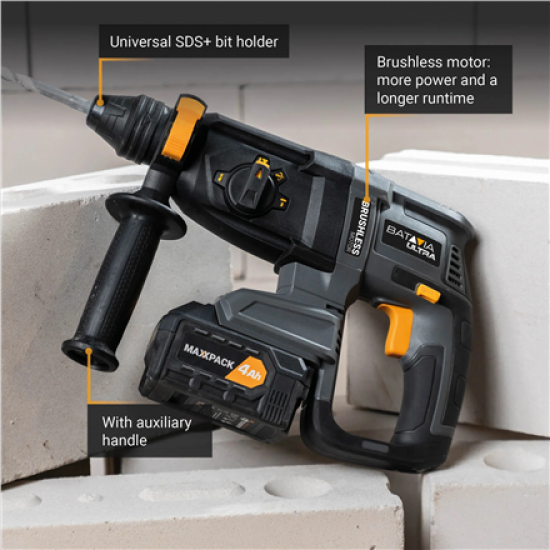 Batavia B.V. 18V Cordless Brushless Rotary Hammer SDS+, Without Battery and Charger in BMC