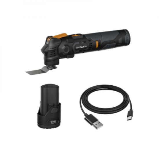 Batavia B.V. 12V Cordless Anti-Vibration Multitool - Fixxpack 2.0 Set (incl. 2.0Ah battery and USB-C charging cable)