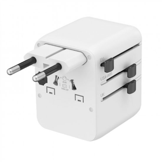 Gembird Universal travel power adapter | TPA-1A2C20-01-W | 20 W | Travel Adapter