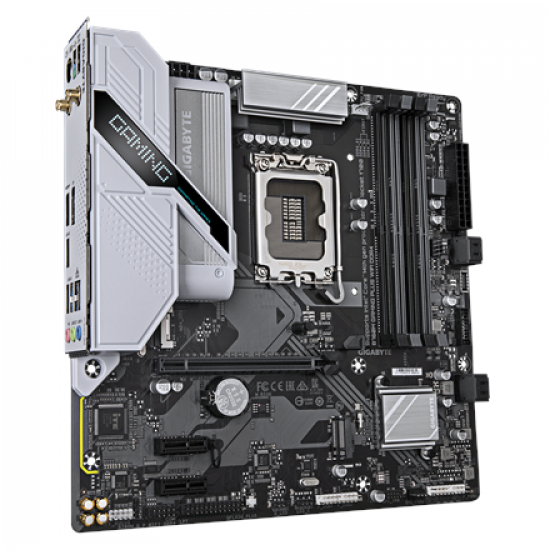 Gigabyte B760M GAMING PLUS WIFI DDR4 (rev. 1.0) | Processor family Intel | Processor socket LGA1700 | DDR4 | Supported hard disk drive interfaces SATA, M.2 | Number of SATA connectors 4