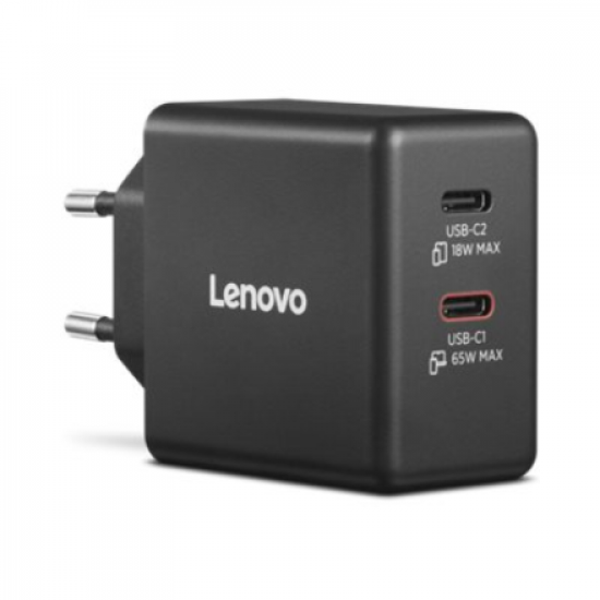 Lenovo Dual USB-C 65W GaN Charger | USB-C | 65 W | Charger