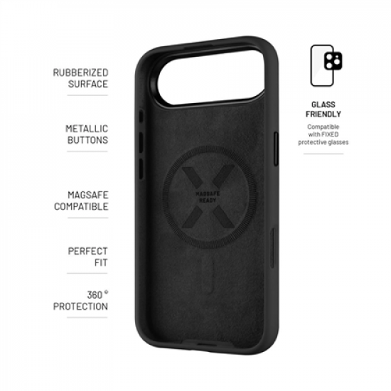 Fixed MagFlow | Back cover | Apple | iPhone Air | Liquid silicon | Black