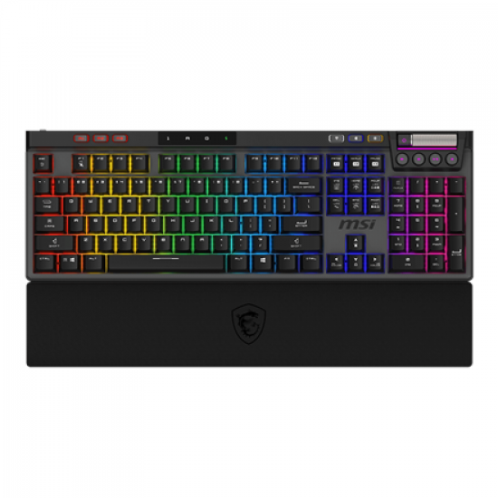 MSI STRIKE PRO WIRELESS | Gaming keyboard | Wireless | US | Black | 2.4 GHz Wireless, Bluetooth, USB 2.0 | Kailh Midnight Pro Silent Tactile