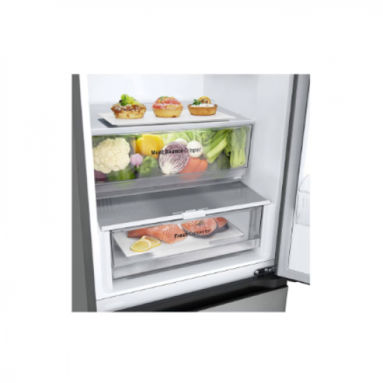 LG Refrigerator | GBV3110EPY | Energy efficiency class E | Free standing | Combi | Height 186 cm | No Frost system | Fridge net capacity 234 L | Freezer net capacity 110 L | Display | 35 dB | Prime Silver