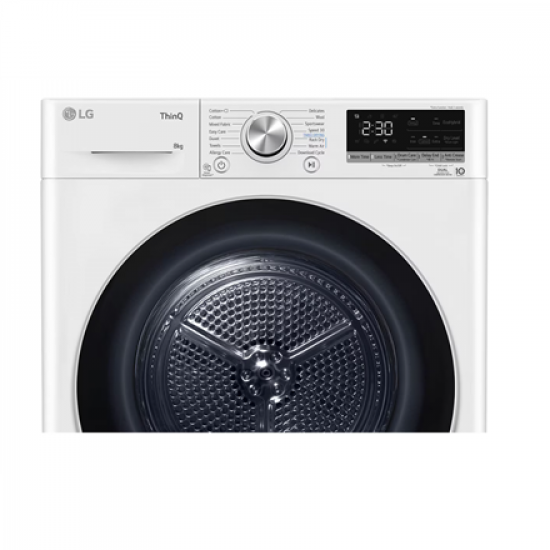 LG Dryer Machine | RH80V9AV3N | Energy efficiency class C | Front loading | 8 kg | LED | Depth 69 cm | Wi-Fi | White