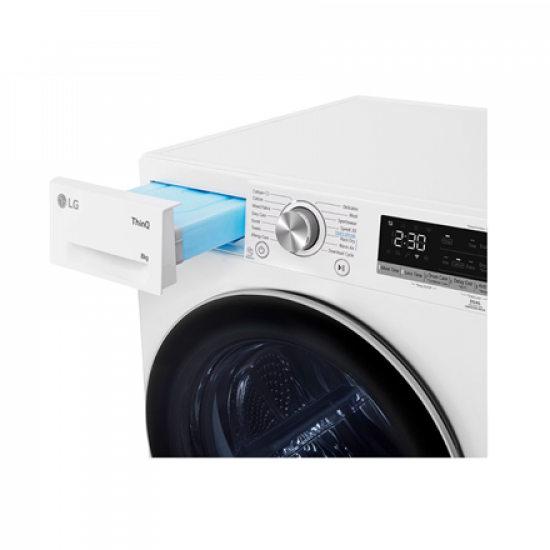LG Dryer Machine | RH80V9AV3N | Energy efficiency class C | Front loading | 8 kg | LED | Depth 69 cm | Wi-Fi | White