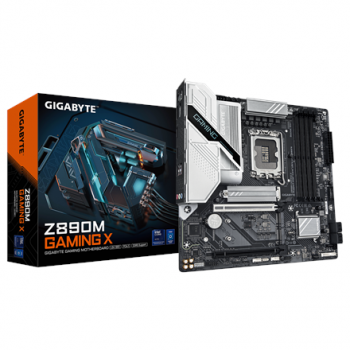 Gigabyte Z890M GAMING X | Processor family Intel | Processor socket LGA1851 | DDR5 | Supported hard disk drive interfaces M.2, SATA | Number of SATA connectors 4