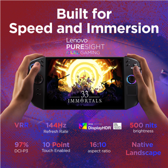 Lenovo Legion Go 8ASP2 (Power adapter not included) | Eclipse Black | 8.8 