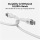Hyper HyperJuice USB-C Silicone Charging Cable, 1.5 m, White | HJ4011WHGL