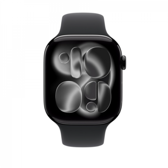 Apple Watch Series 11 GPS + Cellular 42mm Jet Black Aluminium Case with Black Sport Band - M/L | Apple