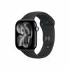 Apple Watch Series 11 GPS + Cellular 46mm Jet Black Aluminium Case with Black Sport Band - S/M | Apple