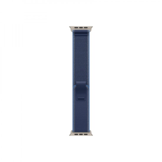 Apple | 49mm Blue/Bright Blue Trail Loop - S/M - Natural Titanium Finish