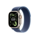 Apple | 49mm Blue/Bright Blue Trail Loop - S/M - Natural Titanium Finish