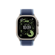 Apple | 49mm Blue/Bright Blue Trail Loop - S/M - Natural Titanium Finish