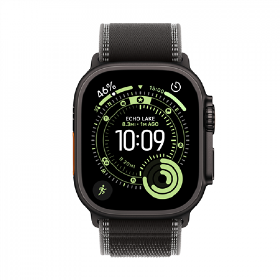 Apple Watch Ultra 3 GPS + Cellular 49mm Black Titanium Case with Black/Charcoal Trail Loop - M/L | Apple