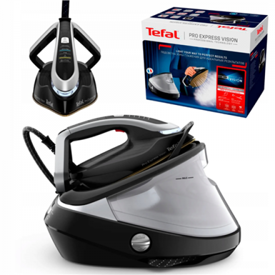 TEFAL | Pro Express Vision GV9821 | 3000 W | 1.2 L | 9 bar | Auto power off | Vertical steam function | Calc-clean function | Black