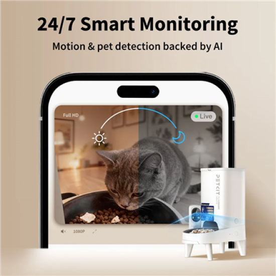 PETKIT P571 2 (D4H-2) YumShare Solo 2 Feeder with camera | Capacity 3 L | Material ABS, 304 stainless steel, Silicone | White