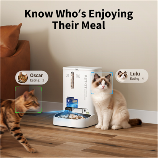 PETKIT YumShare Dual-hopper 2 Automatic Feeder with Camera | Capacity 5 L | Material ABS, 304 stainless steel | White