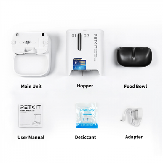 PETKIT YumShare Dual-hopper 2 Automatic Feeder with Camera | Capacity 5 L | Material ABS, 304 stainless steel | White