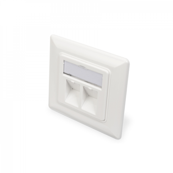 Digitus | Wallplate for Keystone Modules, German type, middle plate 50x50 mm, frame 80x80 mm | DN-93801-1