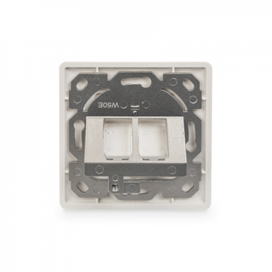 Digitus | Wallplate for Keystone Modules, German type, middle plate 50x50 mm, frame 80x80 mm | DN-93801-1